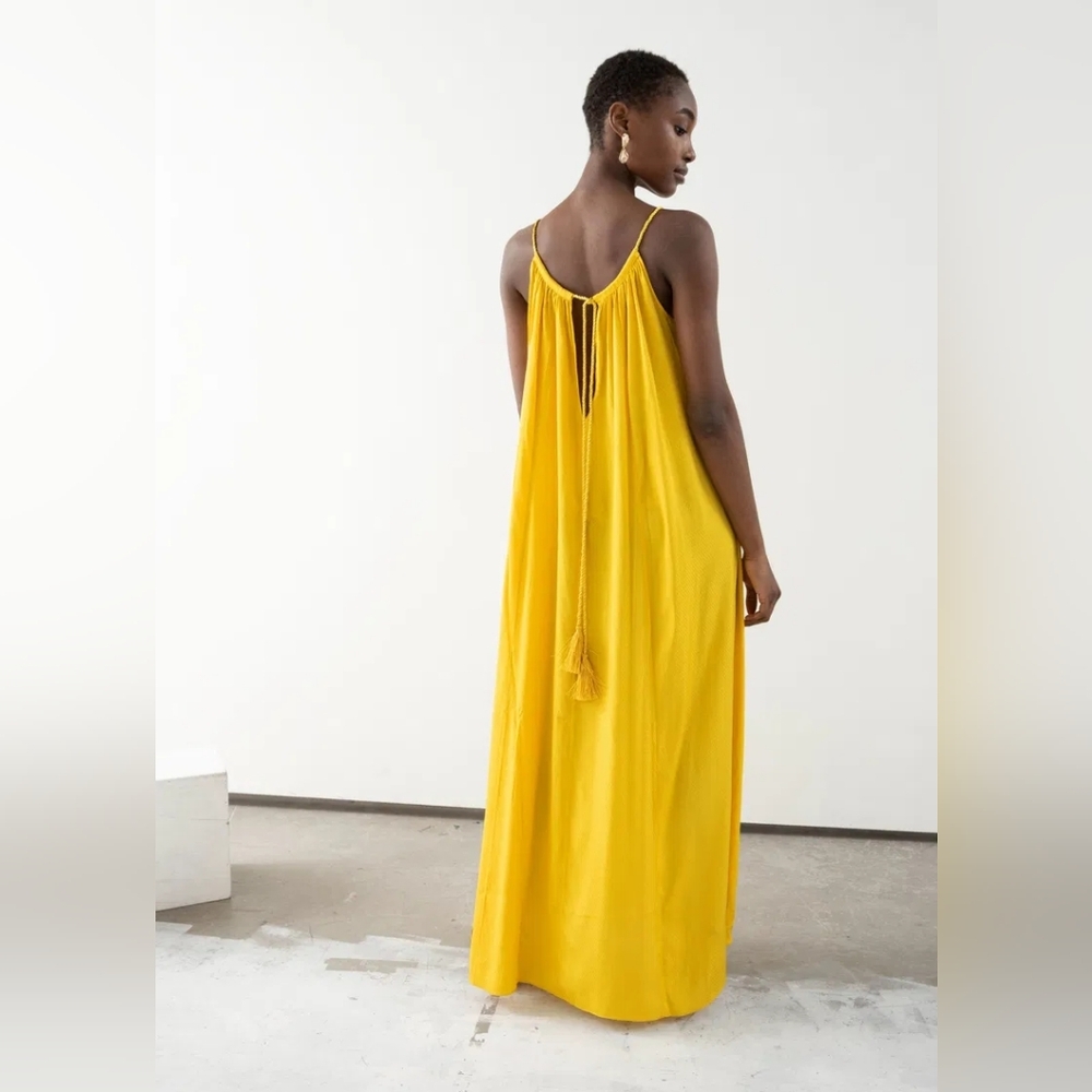NWT & Other Stories Stockholm Stelier Yellow Rope Strap A-Line Maxi Dress Size 2